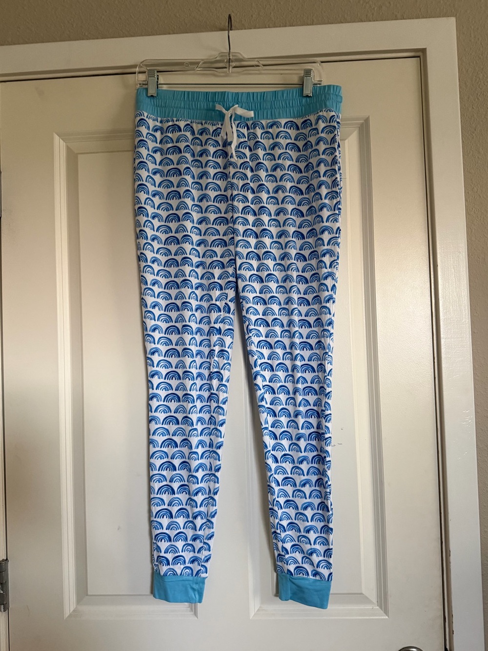 Blue & White Patterned Pajama Pants